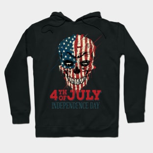 4th of July Independenca Day Skull Hoodie